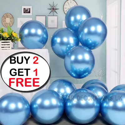$6.78 • Buy METALLIC LATEX PEARL CHROME BALLOONS 12  Helium Baloon Happy Birthday Party