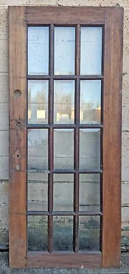 30x75  Antique Vintage Old Wood Wooden Exterior French Door Window Beveled Glass • $379.99