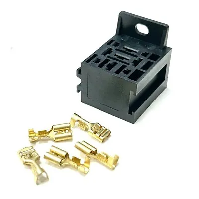 4/5 Pin Relay Base Holder Kit With Terminals And Bracket Boat Kit Car 10 Pack • $23.01