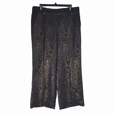Etcetera Dashing Brown Bronze Metallic Holiday Dress Pants Womens Size 14 NWT • $39.99