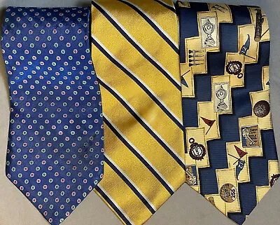 Ralph Lauren Lot Of 3 Neckties-Chaps Polo Lauren 100% Silk Made In USA • $23.99