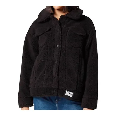 Ugg Frankie Sherpa Trucker Black Jacket Women's Size M Medium • $99