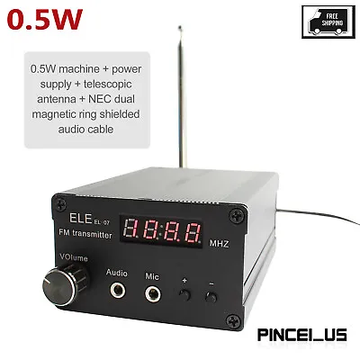 0.5W Stereo FM Transmitter Wireless Broadcast Transmitter Power Adjustable Pe66 • $56.17