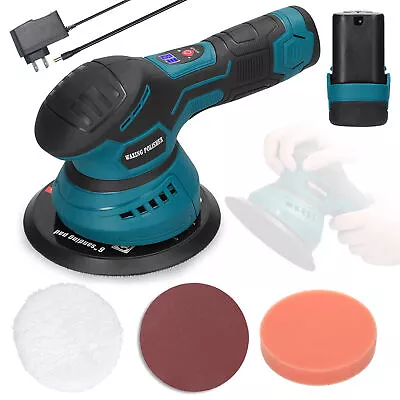 6inch Cordless Eccentric Car Polisher 8 Gears Of Speeds Adjustable Electric H1J4 • $77.35