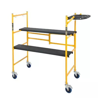 Rolling Scaffold Ladder Platform 500 Lb Load Capacity Work Bench Indoor Folding • $119.89