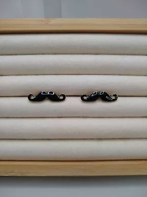 1-Pair Vintage Novelty Mustache Earrings - Black • $8.40