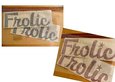 Frolic Vintage Travel Trailer Reproduction Canned Ham Decal Red/Blue/Black Set/2 • $41