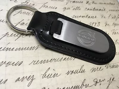 Volvo Black Leather Key Ring Fob Etched Blind Xc V 40 60 90 440 240 V70 S60  • $7.34