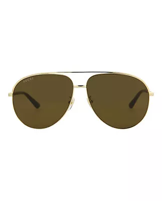 Gucci Mens Aviator Gold Gold Brown Fashion Designer Eyewear • $189.99
