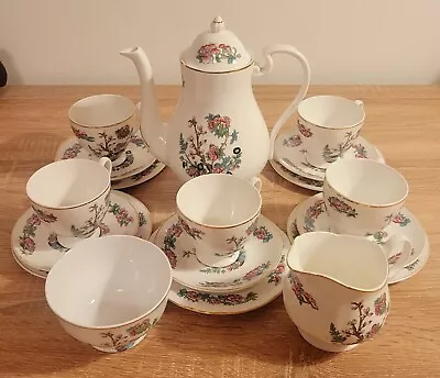 Mayfair Fine China Dinner - Tea Set - Floral Pinks & Tree Branches Decor - 19pcs • £59.99