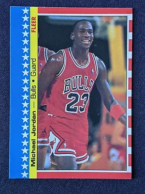 1987 Fleer Basketball Sticker #2 Michael Jordan Chicago Bulls EX/NM • $110