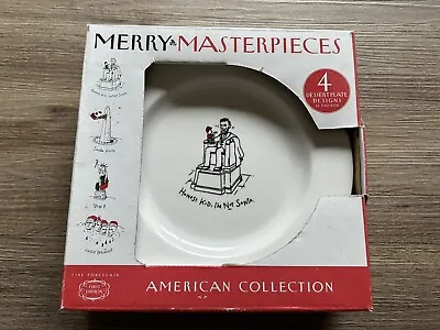 Merry Masterpieces American Collection 1999 Dayton Hudson 4 Dessert Plates • $14.95