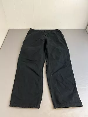 Carhartt Duck Flannel Lined Carpenter Pants 40x32 Loose Fit Black B111 BLK Mens • $29.95