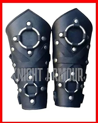 Real Leather Vambrace Gauntlet Cuff Wristband Steampunk Re-enactment Arm Guard • $38.95