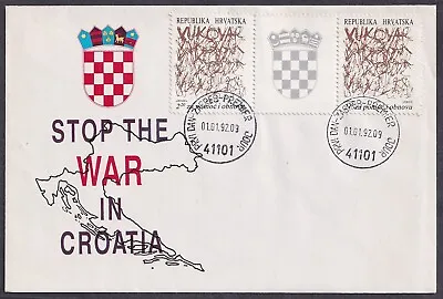 Croatia 1992-01-01 Vukovar FDC (perf Strip Of 3 With Label) • $5