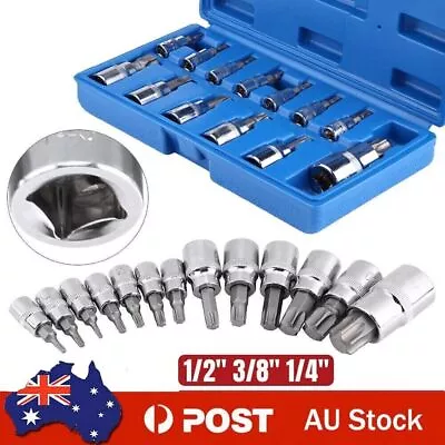 13pcs Torx Star Bit Socket Set  T8-T70 3/8'' 1/2'' 1/4  Drive + Case • $19.99