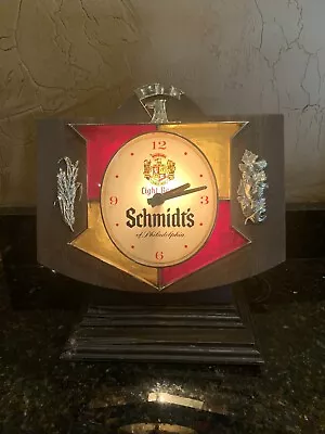 Vintage Schmidt's Of Philadelphia Beer Lighted Tabletop Clock. 12 Hx 10 Wx 5 L. • $39.95