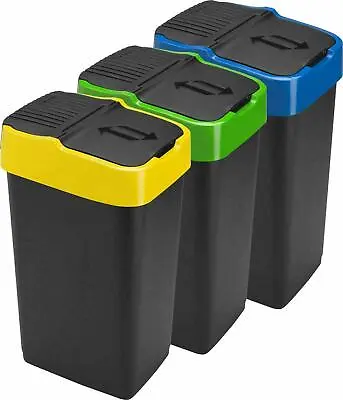 Plastic Swing Bin Recycle Bins Refuse Bin Dustbin 60L Waste Paper Office • £52.99