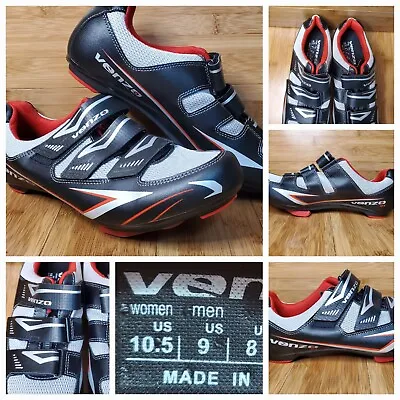 Venzo Road Bike Cycling Bicycle Shoes & Cleats - Womens 10.5 - Mens 9 - Euro 43 • $16.95