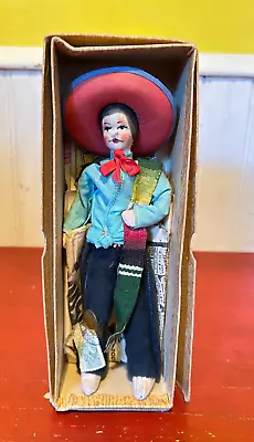 Vintage 1950's World Wide Doll Club Miguel Puebla Mexico Doll In Box • $17.95