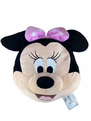 Disney Store 3D Minnie Mouse Large Plush Cushion Pillow Soft Toy H18  • £8.52