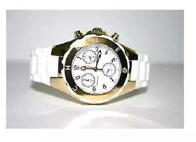 Michele Tahitian Jelly Bean White Siliconegold Chrono Dial Watch -mww12d000011 • $288.34