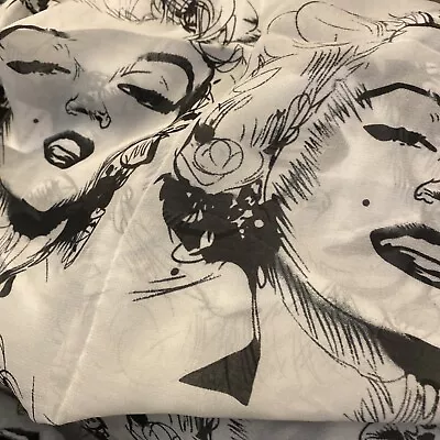 Marilyn Monroe Wearable Art B&W Graphic Large Versatile Scarf Shawl Wrap New • £19.28