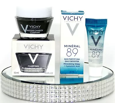 ×2Pc Vichy Mineral 89 Skin Fortifying Daily Booster + Clarifying Charcoal Mask • $12.99