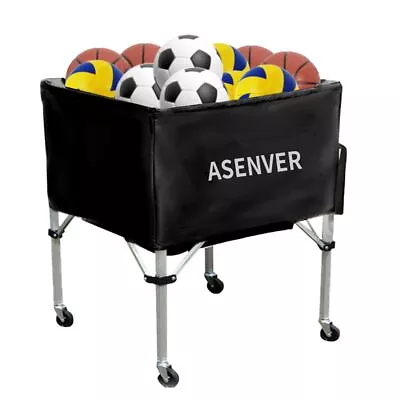 Portable Ball Cart Removable Basketball Hopper Soccer Volleyball Storage Bask... • $127.20