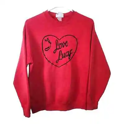 Vintage I Love Lucy Red Embroidered TV Show Logo Crewneck Sweater • $75