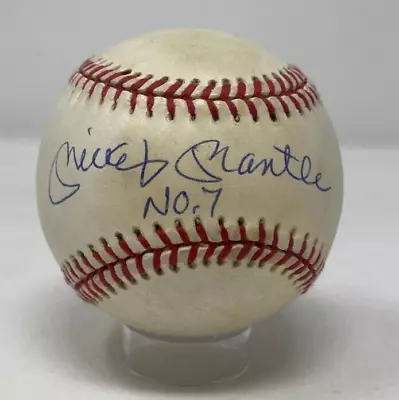 Mickey Mantle Signed Rawlings AL Baseball  No. 7  Insc Upper Deck COA (UDA) 936 • $1499.99