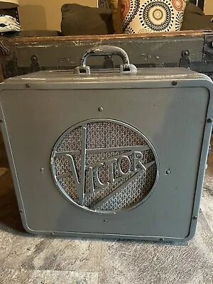 Vintage RCA Victor Art Deco Speaker With Portable Metal Case-  Free Shipping • $500