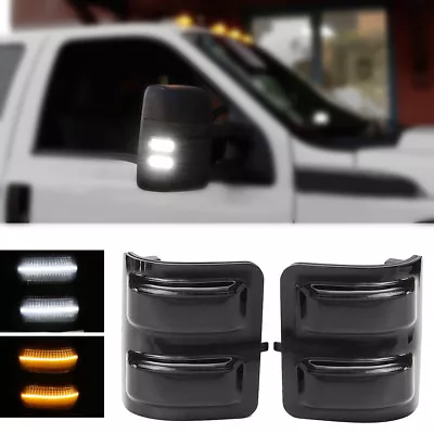 2x Smoked LED Side Mirror Lights For 08-16 Ford F250 F350 F450 F550 Super Duty • $16.98
