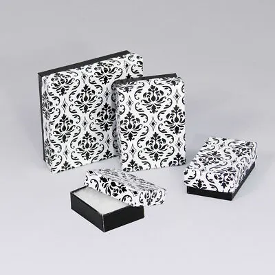 Damask Print Cotton Filled Gift Boxes Jewelry Cardboard Box Lots Of 5~20~50~100 • $10