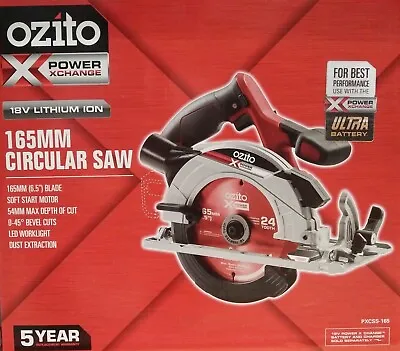 Ozito Power X Change 18V 165mm Cordless Circular Saw LED Dust Port - Skin Only • $139