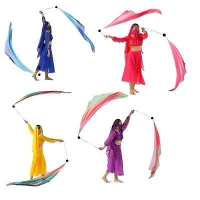 1 Pair Poi Ball Thrown Ball Chiffon Belly Dance Veils Worship Flag Praise Flags • $21.90