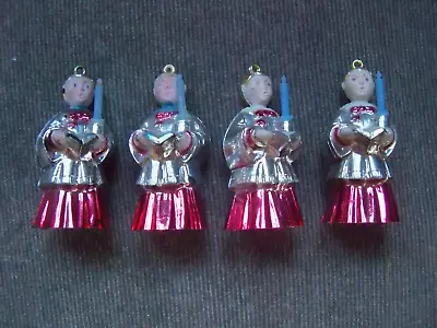 1950's/60 Vintage Atomic Era Choir Boy Metallic Plastic Christmas Ornaments - 4 • $19.99