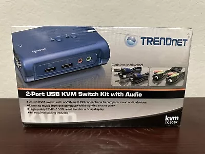 Trendnet TK-209K 2-port USB KVM Switch Kit With Audio - Sealed And New. JHC8 • $26.24