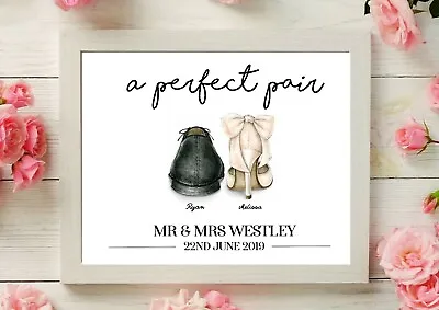 £4.99 • Buy A4 PERSONALISED WEDDING GIFT - Wedding Shoes Mr And Mrs Present UNFRAMED