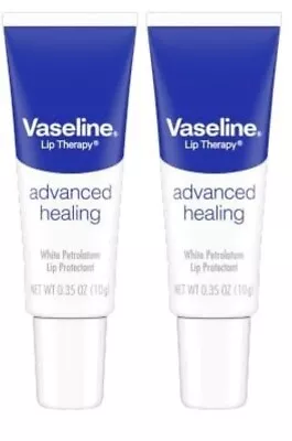 2 Pack Of Vaseline Lip Therapy Protectant Advanced Healing Tube 0.35 Oz • $8.99