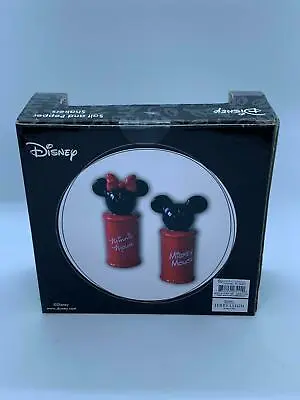 Disney Mickey Mouse Ceramic Salt And Pepper Shakers Minnie Mouse NEW  • $19.25