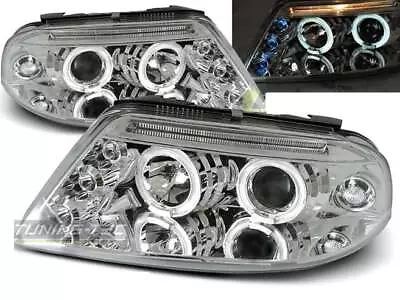 Pair Of Headlights For VW PASSAT 3BG 00-05 Halo Rims Chrome CA LPVW79 XINO CA • $306.11