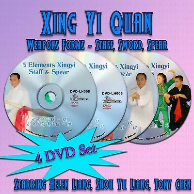 Xing Yi Quan Weapon Forms - Staff Sword Spear Starring Helen Liang (4 DVD Set) • $77.99