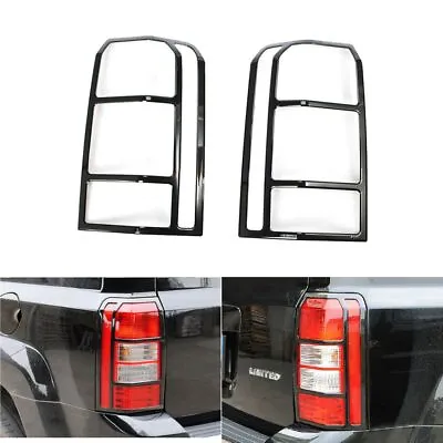 $27.79 • Buy Fits 2007-2017 Jeep Patriot Black Tail Lamp Frame Trim Rear Light Protect Cover
