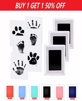 2 Baby Hand And Footprint Kit Clean Touch Ink Pad Baby Shower Gift Dog Paw Print • £5.95