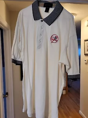 Vintage New York Yankees Polo Shirt Embroidered Logo MLB Mens Large Antigua • $6.21