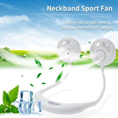 £6.89 • Buy USB Mini Portable Neck Fan Bladeless Hanging Cooler Neckband Fan Rechargeable