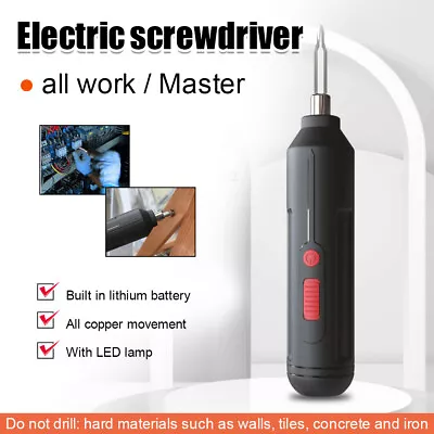 Power Tool Rechargeable Mini Cordless Electric Screwdriver Drill Kit With Bit • $13.29