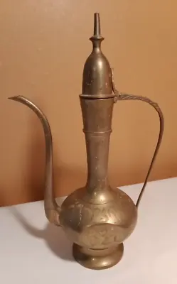 Vintage Arabic/ Indian Brass Teapot/ Coffee Pitcher • $12