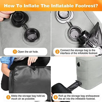 $17.69 • Buy Inflatable Foot Rest Travel Air Pillow Cushion Office Home Leg Footrest Relax